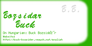 bozsidar buck business card